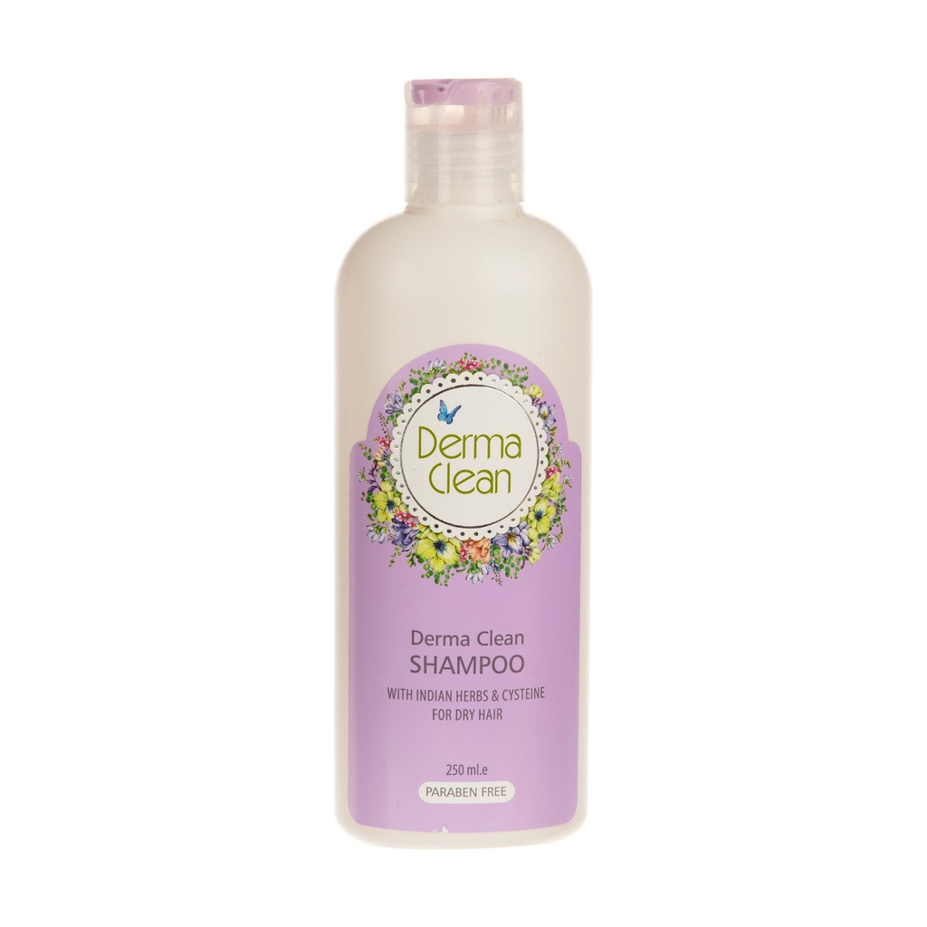 شامپو موهای خشک درماکلین حاوی عصاره گیاهان هندی و سیستئین 250میل 