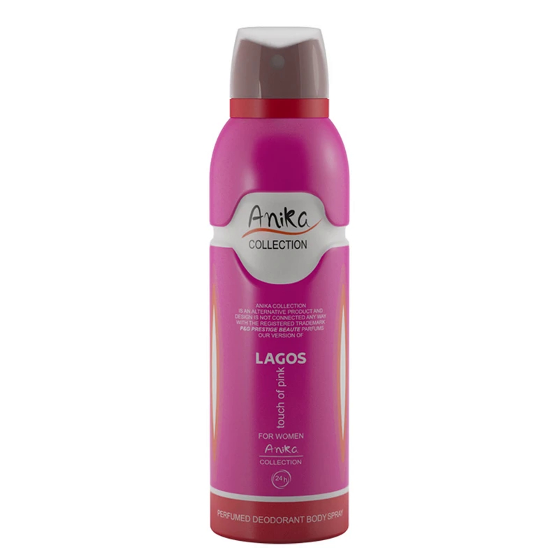 اسپری خوشبو کننده بدن زنانه آنیکا مدل Lagos touch of pink حجم200میل