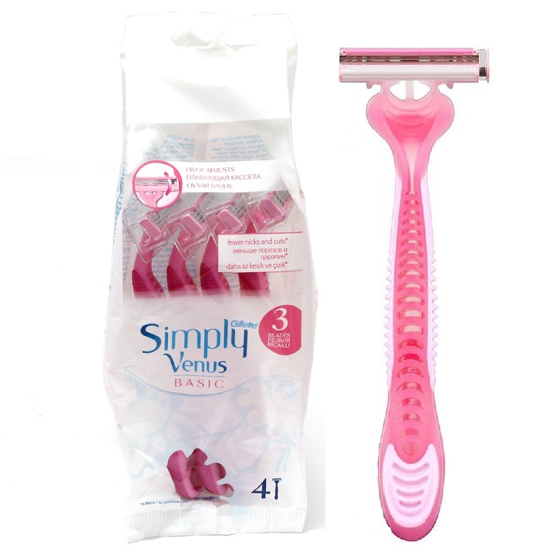 تیغ اصلاح 3تیغه ژیلت مدل Simply Venus Basic بسته 4 عددی 