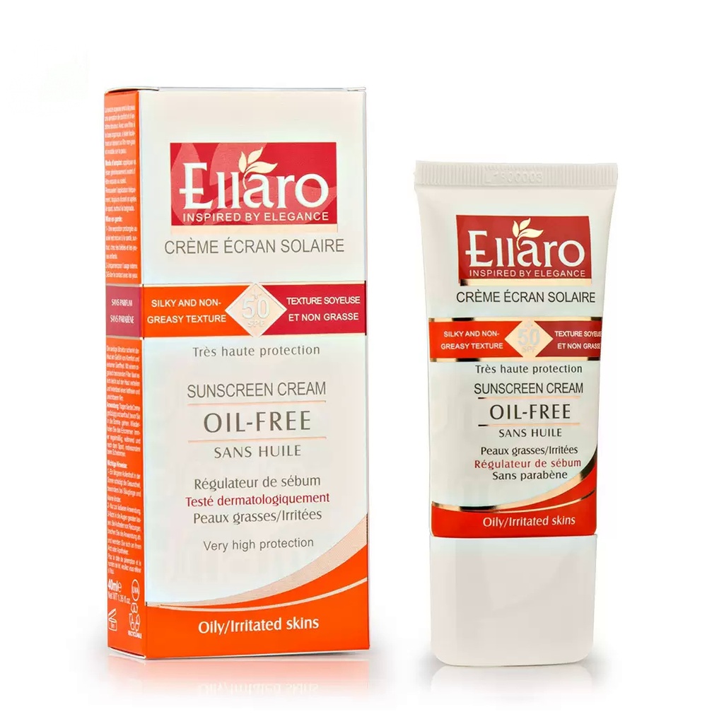 کرم ضد آفتاب بی‌رنگ الارو با SPF50 فاقد چربی مناسب پوست چرب و مستعد جوش حجم 50 میل