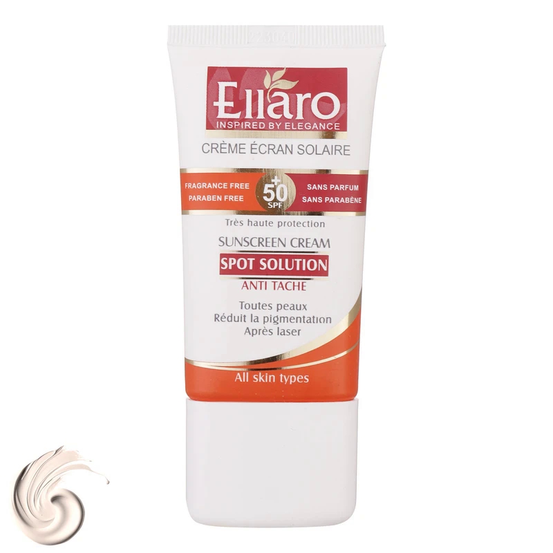 کرم ضدآفتاب و ضد لک بی رنگ SPF50 الارو مدل Spot Solution مناسب انواع پوست حجم 40 میل