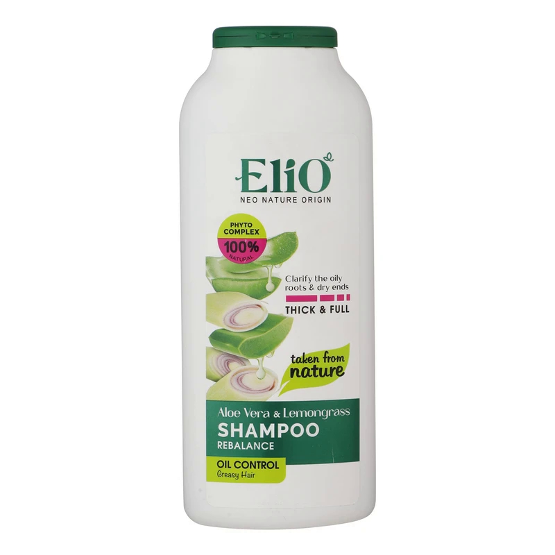 شامپو موهای چرب الیو مدل آلوئه ورا و علف لیمو مناسب پوست کف سر و موهای چرب حجم 400 میل