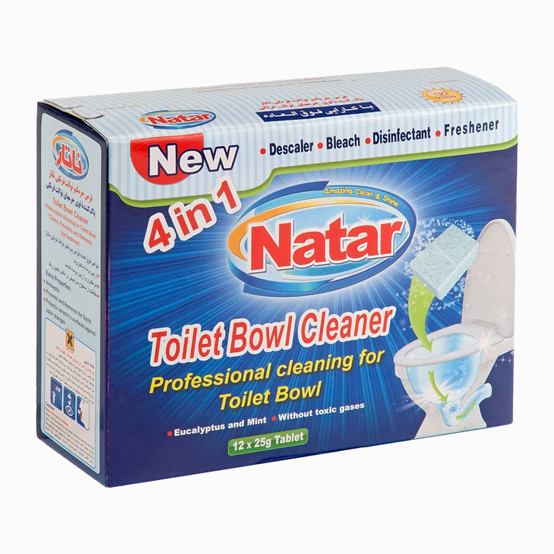 قرص جرم گیر توالت فرنگی ناتار مدل 4 کاره بسته 12 عددی