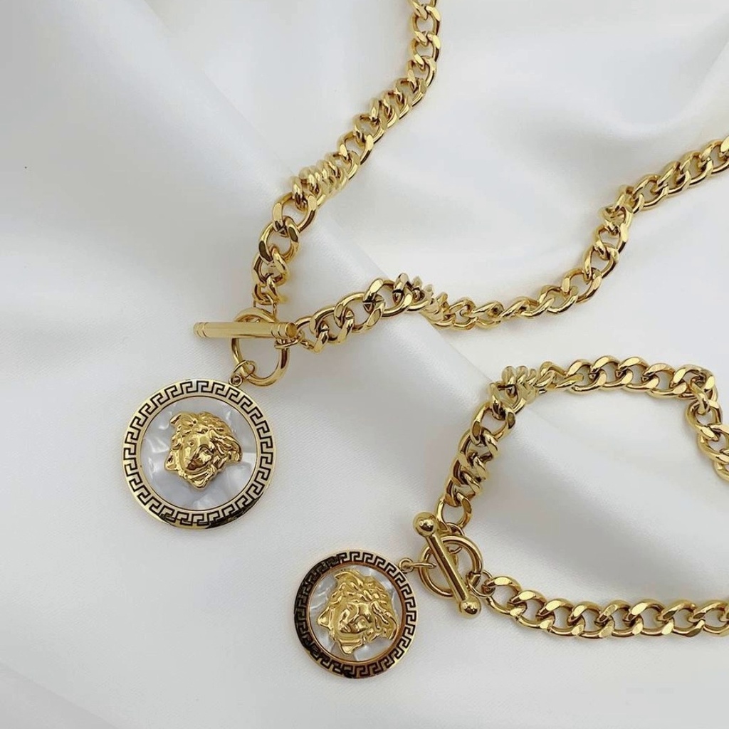 گردنبند و دستبند مدل‌ ورساچه استیل 