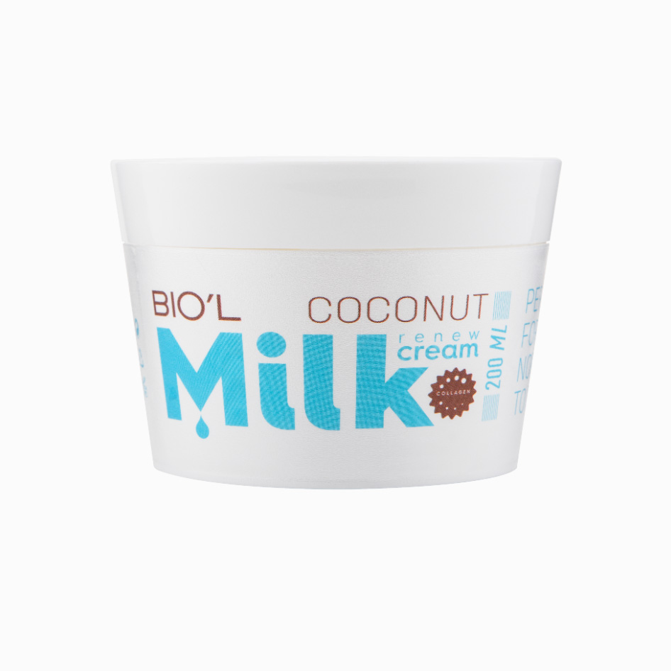 کرم‌ نرم کننده شیر نارگیل بیول مناسب پوست های معمولی تا خشک حجم 200 میل