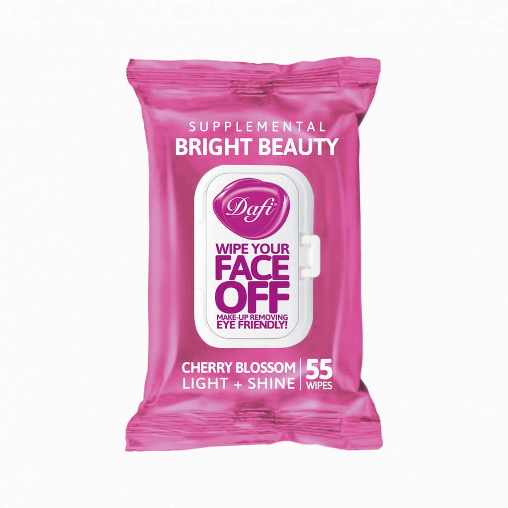 دستمال مرطوب پاک کننده آرایش درب دار دافی مدل شکوفه گیلاس ژاپنی بسته 55 عددی