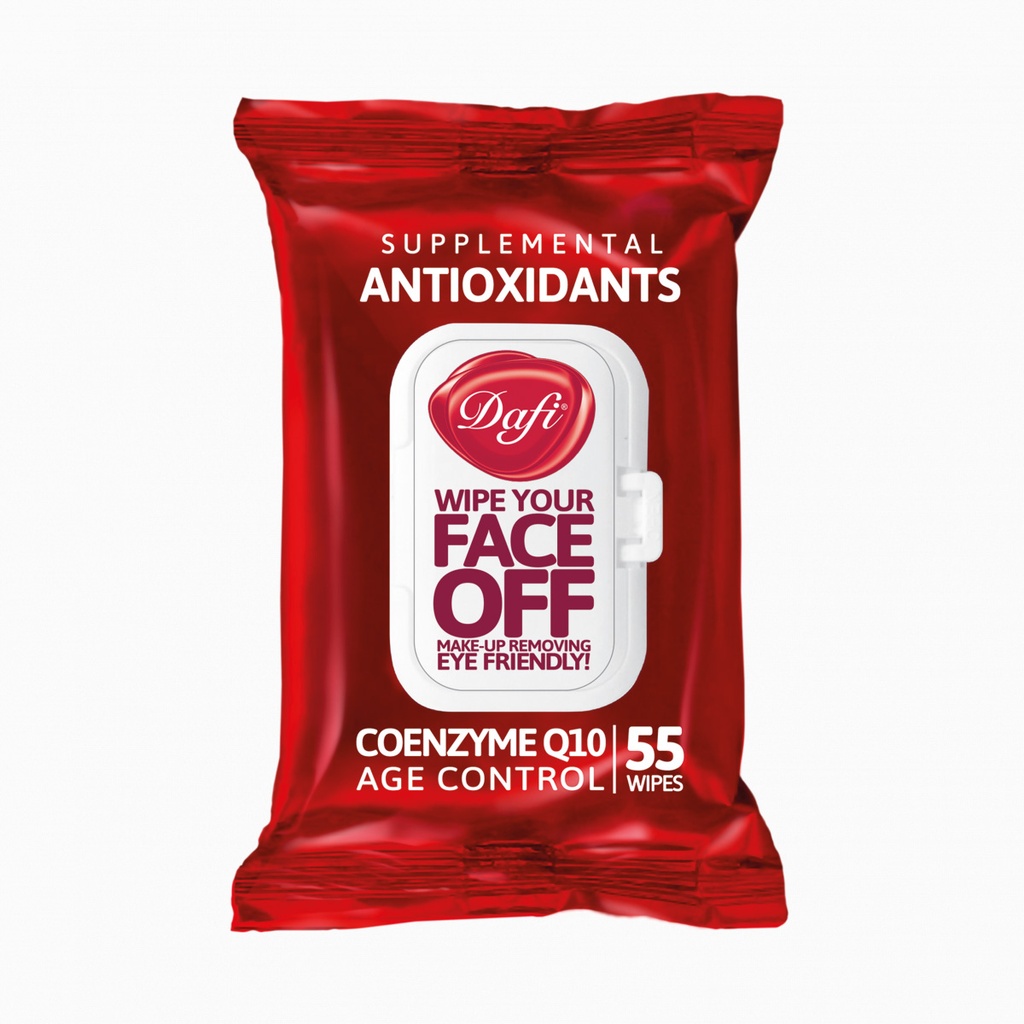 دستمال مرطوب پاک کننده آرایش درب دار دافی مدل آنتی اکسیدان بسته 55 عددی 