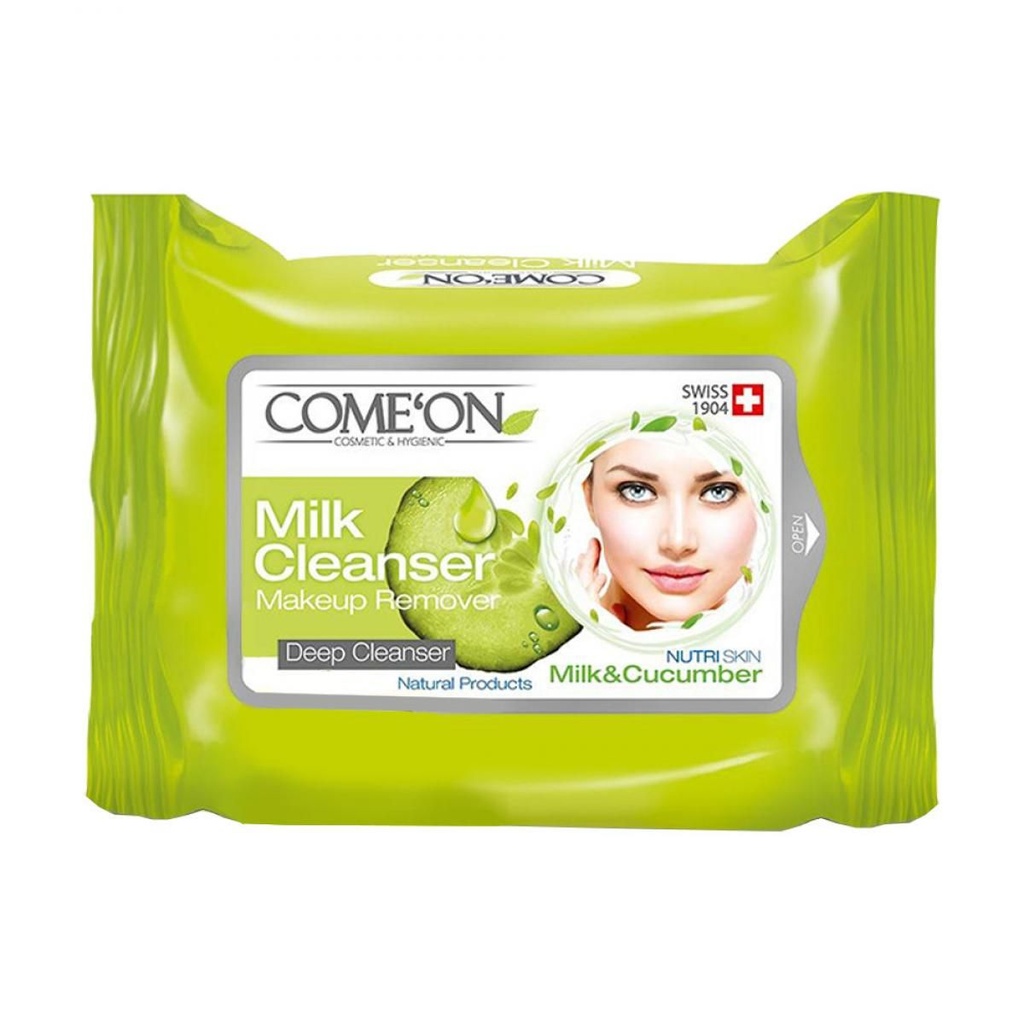 دستمال مرطوب کامان مدل شیر پاک کن بسته 20 عددی