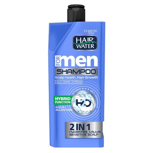 شامپو مردانه ضد شوره و آبرسان هیرواتر کامان مناسب انواع مو حجم 410 میل 