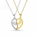 پلاک ست دو تیکه استیل مدل قلب و لاو