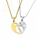 پلاک ست دو تیکه استیل مدل قلب دختر و پسر 