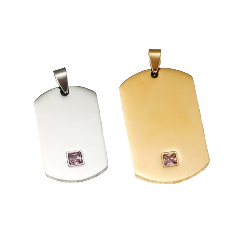 پلاک ست دو تیکه استیل نگین دار