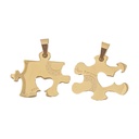 پلاک ست دو تیکه استیل مدل پازل تک رنگ