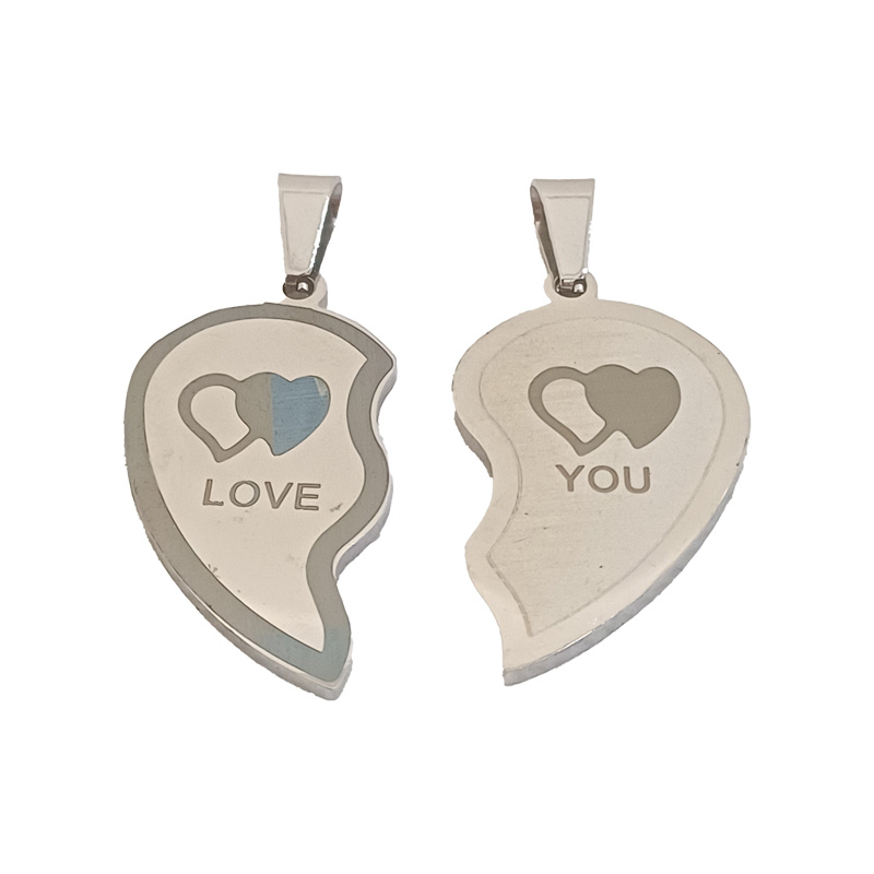 پلاک ست دو تیکه استیل قلب