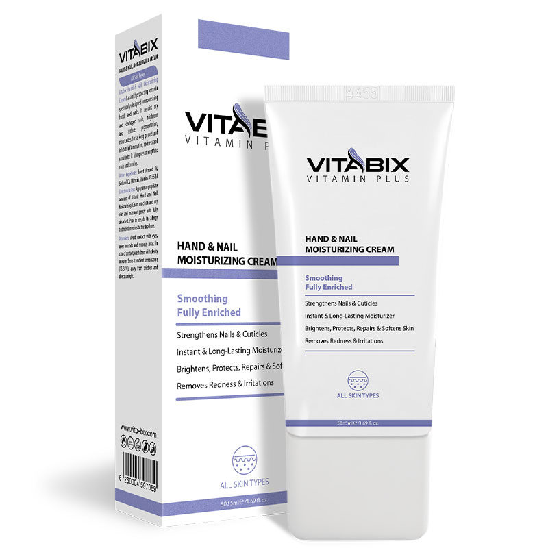 کرم مرطوب کننده دست و ناخن ویتابیکس مناسب انواع پوست حجم 50 میل
