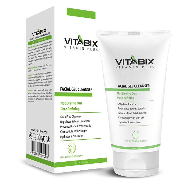 ژل شستشو صورت ویتابیکس مناسب پوست چرب و مختلط حجم 150 میل
