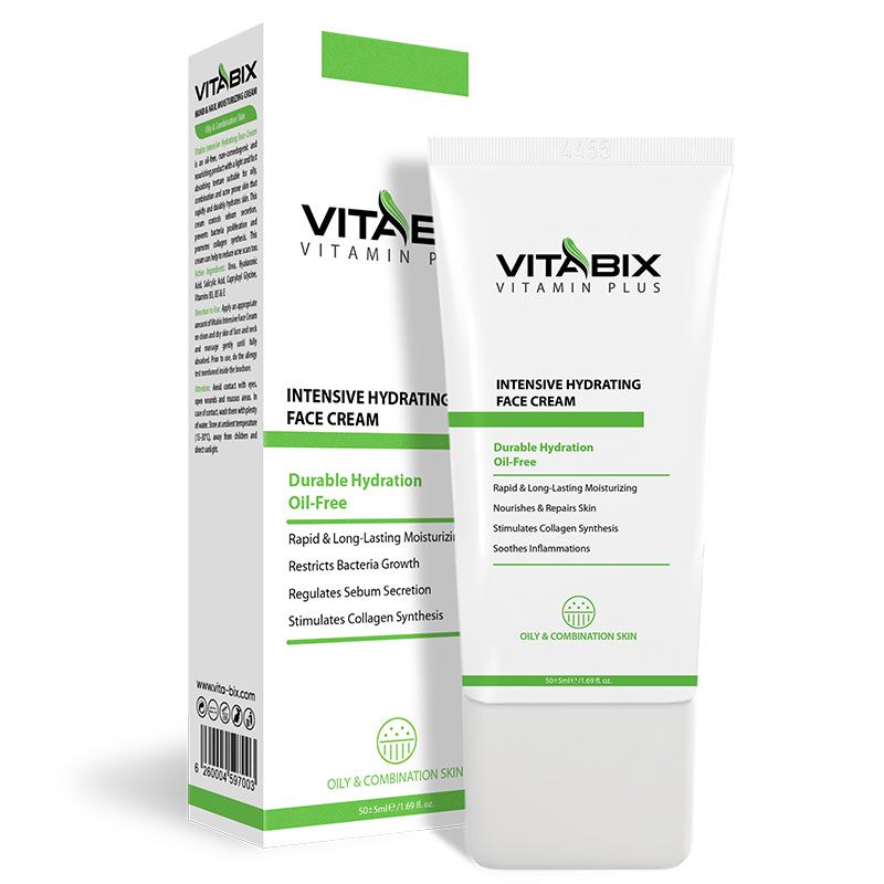 کرم آبرسان صورت ویتابیکس مناسب پوست چرب و مختلط حجم 50 میل