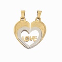 پلاک ست دو تیکه استیل مدل لاو نگین دار 