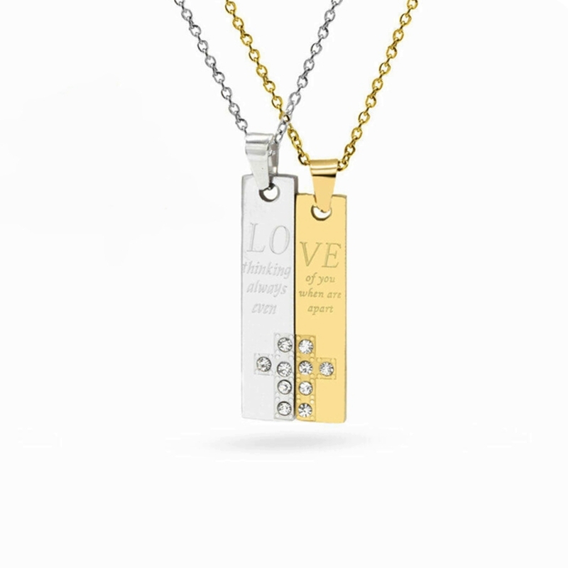 پلاک ست دو تیکه استیل مدل نگین دار