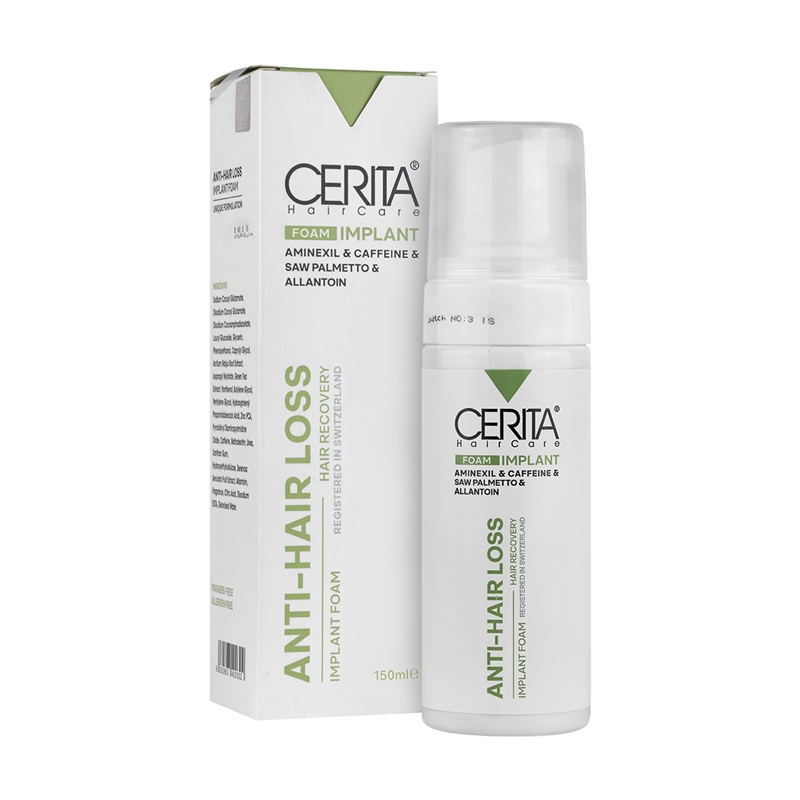 شامپو فوم کاشت مو سریتا مناسب موهای کاشته شده و پی آر پی حجم 150 میل 