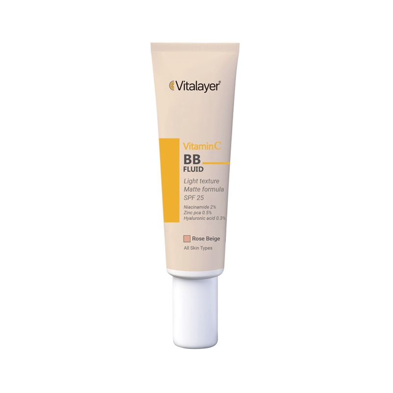 کرم پودر BB ویتالیر مدل Vitamin C حجم 30 میل-رز بژ