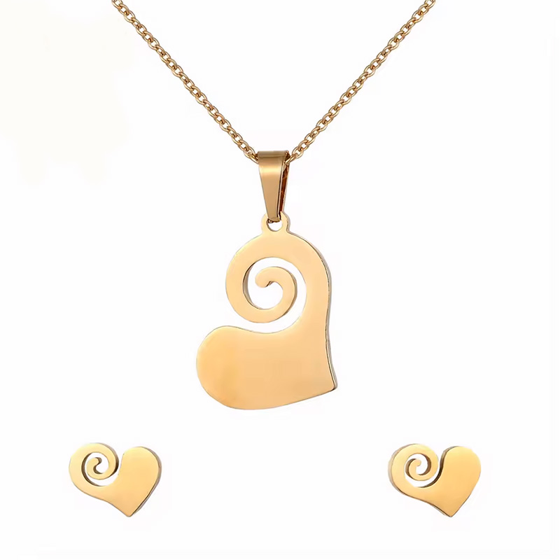 نیم ست استیل مدل قلب کد w-se-310