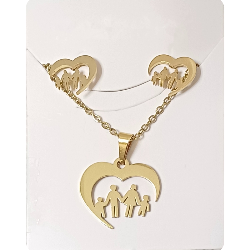 نیم ست استیل مدل قلب کد w-se-312