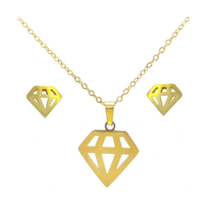 نیم ست استیل مدل الماس کد w-se-322