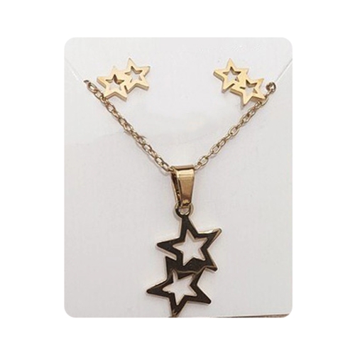 نیم ست استیل مدل ستاره کد w-se-324