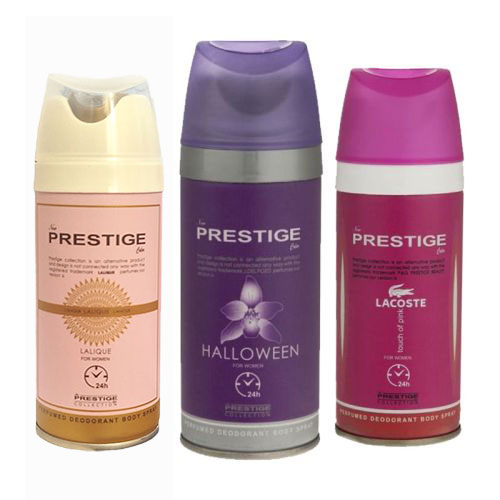 اسپری زنانه پرستیژ مجموعه سه عددی مدل Halloween و Lacoste و Lalique l'amour