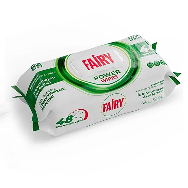 دستمال مرطوب فیری مدل Power Wipes بسته ۱۰۰ عددی 