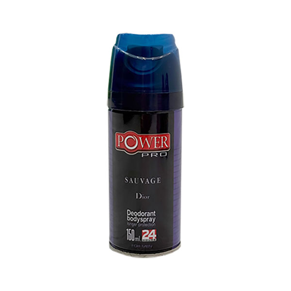 اسپری خوشبوکننده بدن مردانه پاور پرو مدل Sauvage Dior حجم 150 میل 
