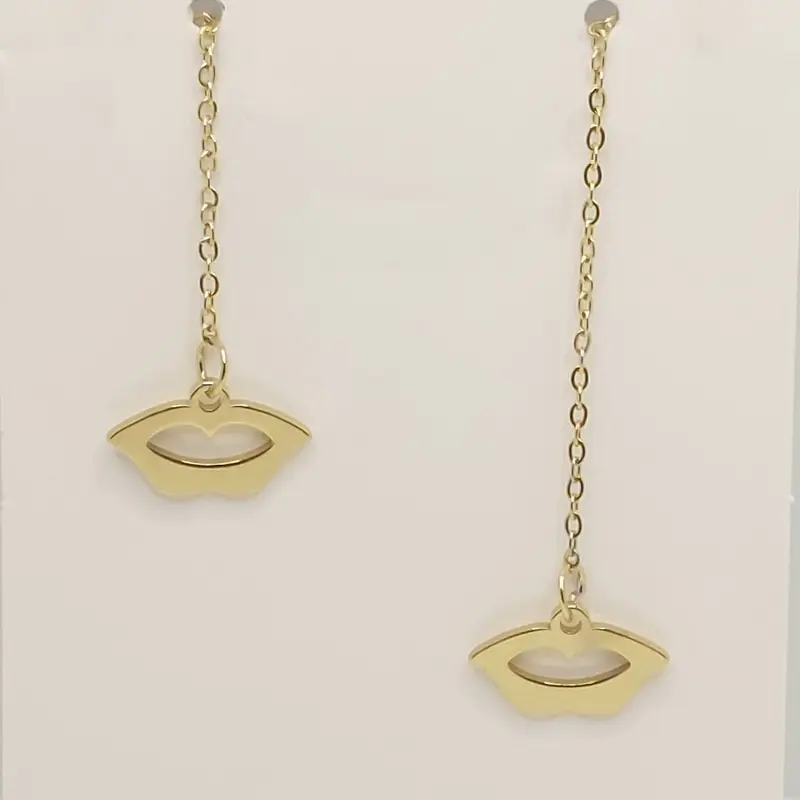 گوشواره بخیه ای طرح لب کد w-er-030