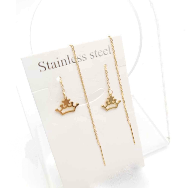 گوشواره بخیه ای مدل تاج کد w-er-069