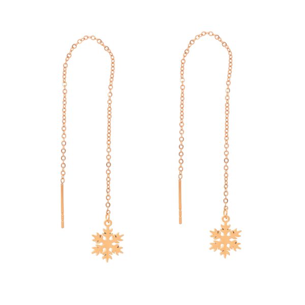 گوشواره بخیه ای مدل دانه برف کد w-er-070