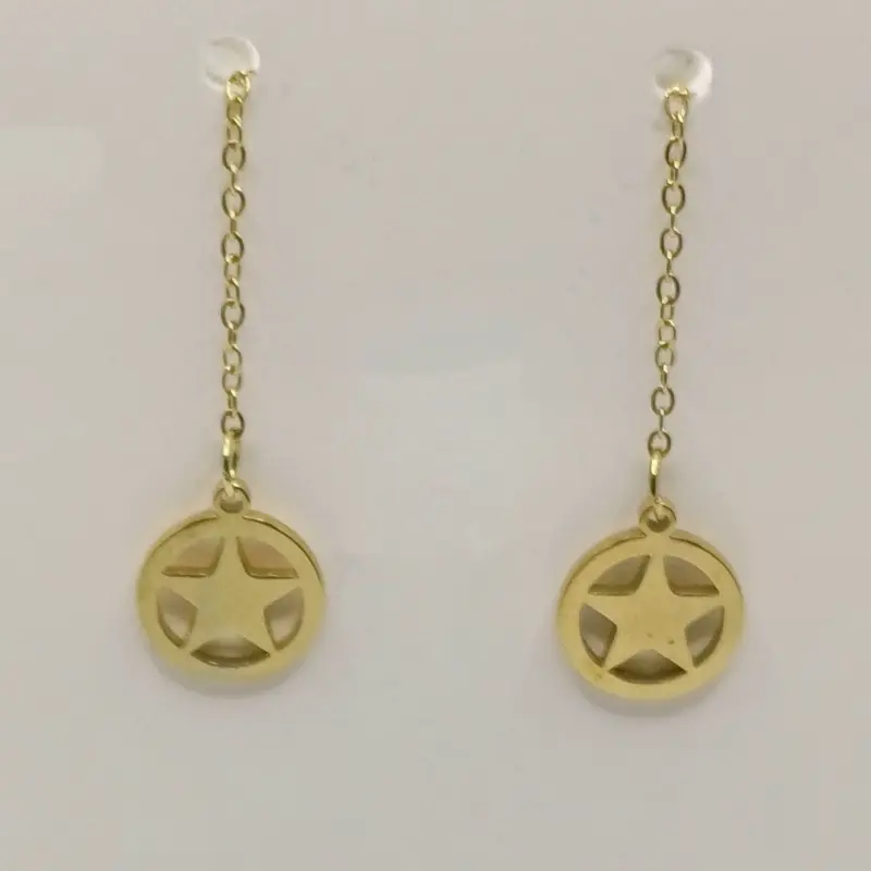 گوشواره بخیه ای مدل دایره و ستاره کد w-er-020