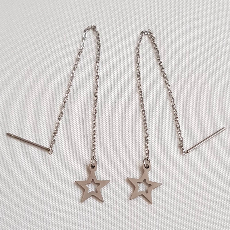 گوشواره بخیه ای مدل ستاره کد w-er-045