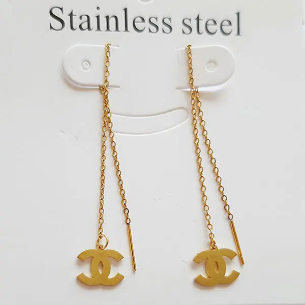 گوشواره بخیه ای مدل شنل کد w-er-057