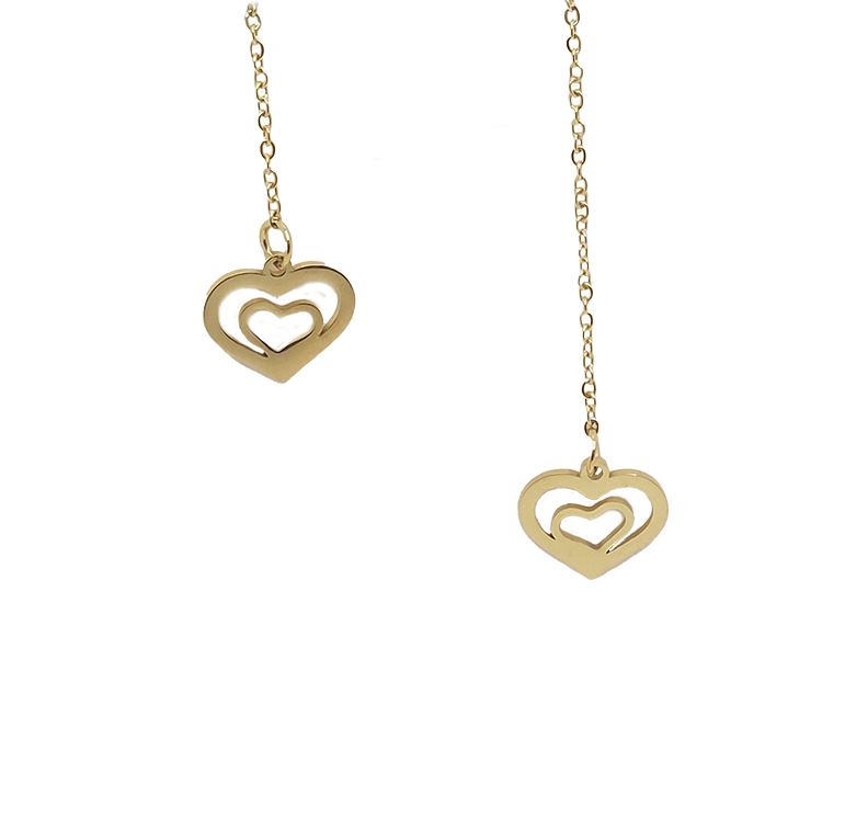 گوشواره بخیه ای مدل قلب کد w-er-034