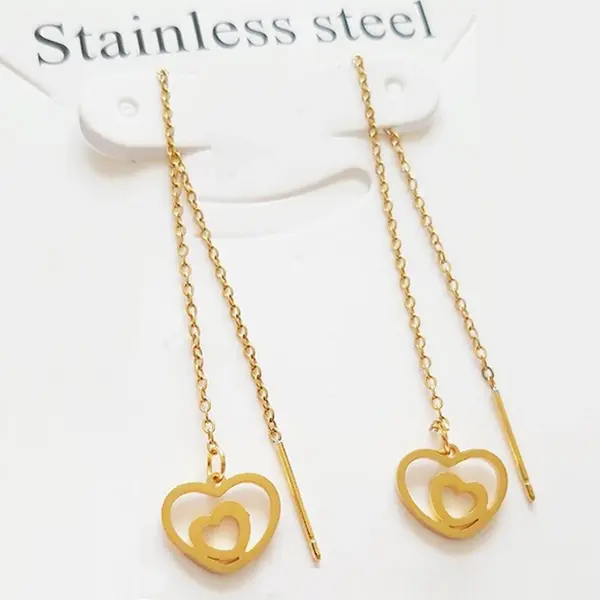 گوشواره بخیه ای مدل قلب کد w-er-034