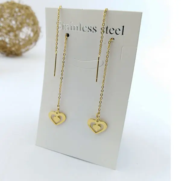 گوشواره بخیه ای مدل قلب کد w-er-054