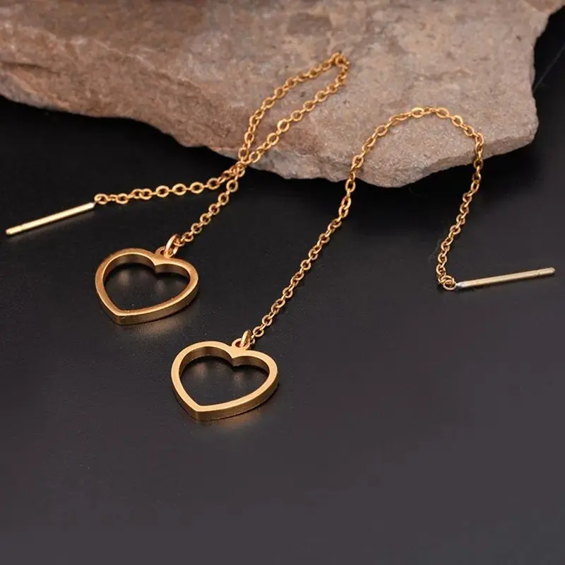 گوشواره بخیه ای مدل قلب کد w-er-060