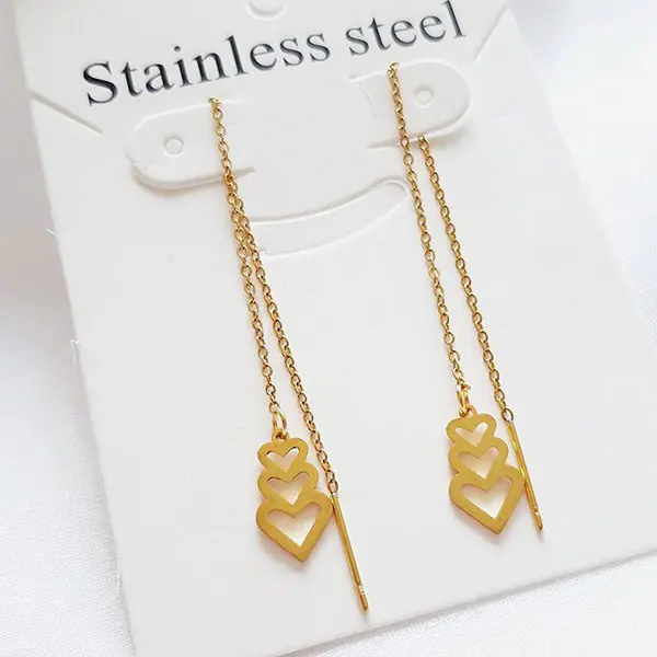 گوشواره بخیه ای مدل قلب کد w-er-066