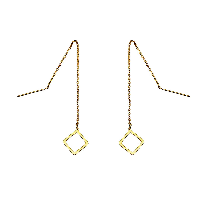 گوشواره بخیه ای مدل مربعی کد w-er-49