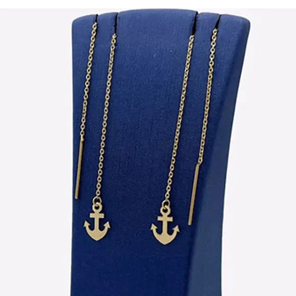 گوشواره زنانه مدل بخیه طرح لنگر کد w-er-061