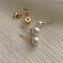 گوشواره میخی پک ۳تایی مدل مروارید استیل کد w-er-134