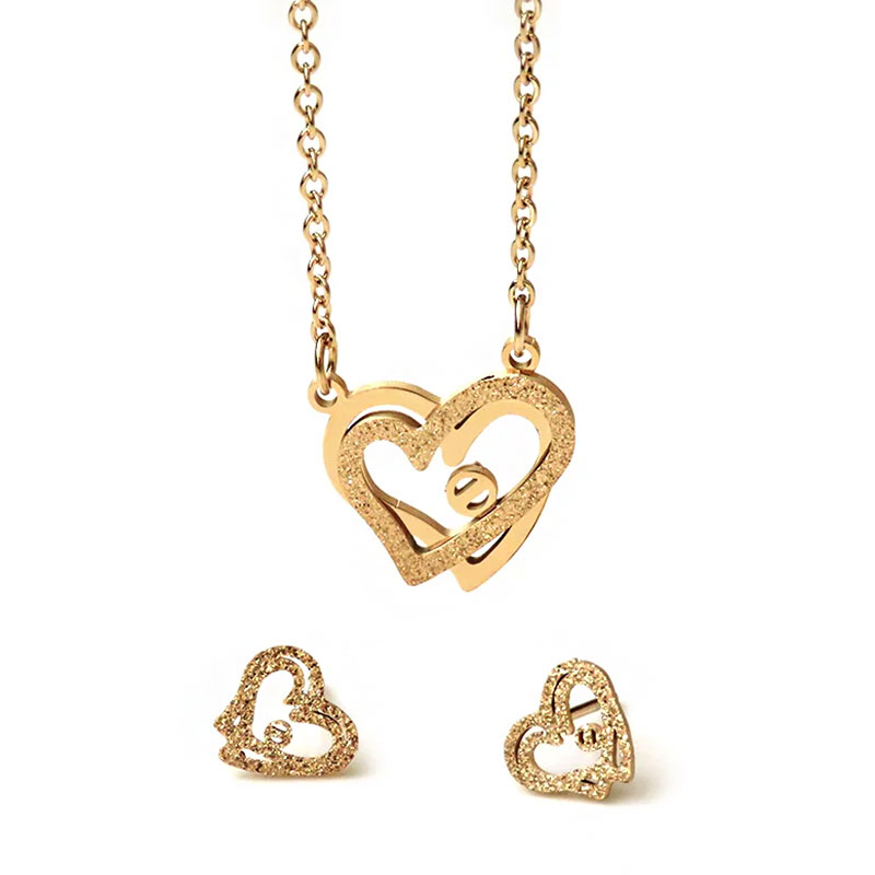 نیم ست استیل مدل قلب کد w-se-318