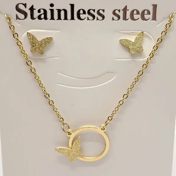 نیم ست زنانه استیل  مدل پروانه کد w-se-153