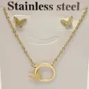 نیم ست زنانه استیل  مدل پروانه کد w-se-153