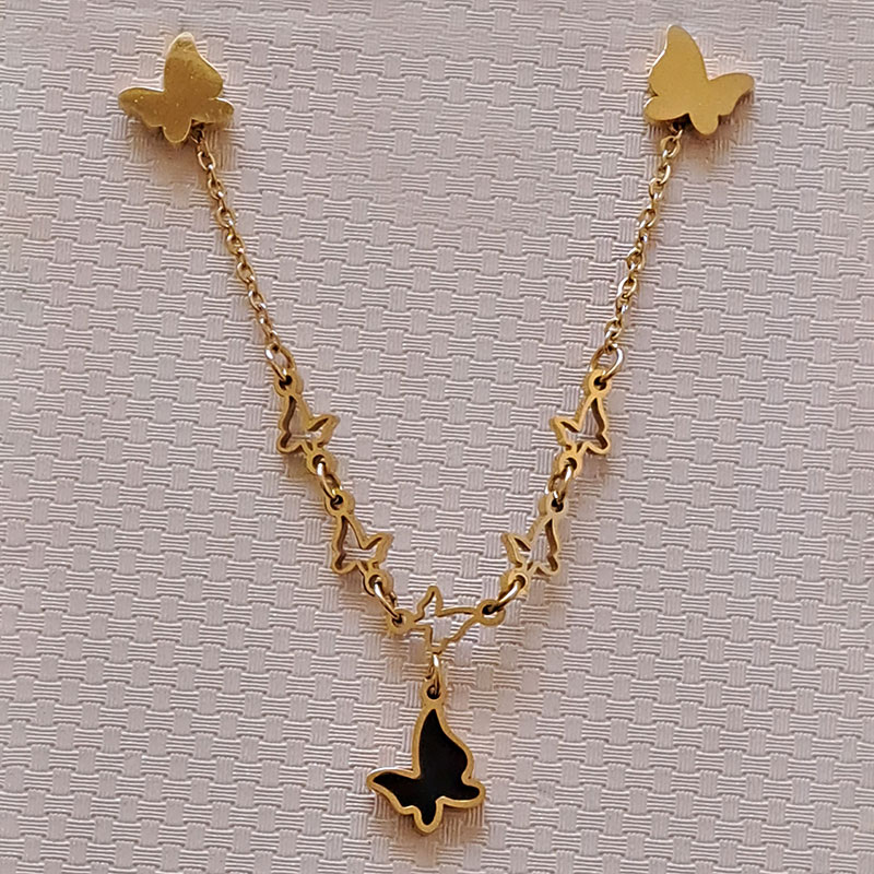 نیم ست زنانه استیل مدل پروانه کد w-se-72
